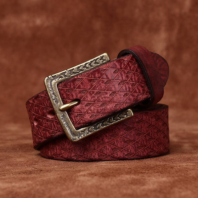 Cinturón de Cuero para Hombre con Hebilla Diamantada Tallada - Image 17