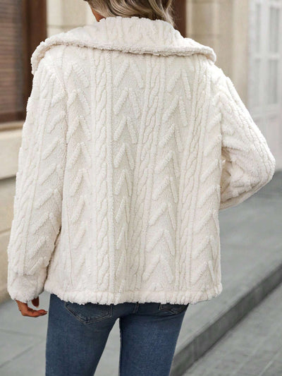 Cardigan de Solapa Grande con Felpa Doble Cara para Mujer - Image 3