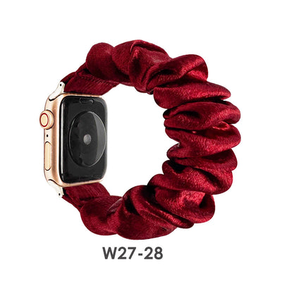 Anillo Elástico de Satén Estampado de Colores Sólidos - Image 24