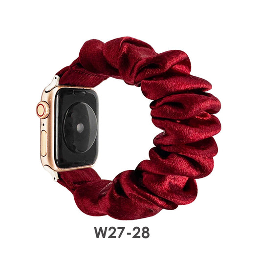 Anillo Elástico de Satén Estampado de Colores Sólidos - Image 24