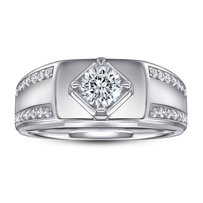 Anillo de Plata Esterlina Chapado en Platino con Zirconia para Hombre - Image 5