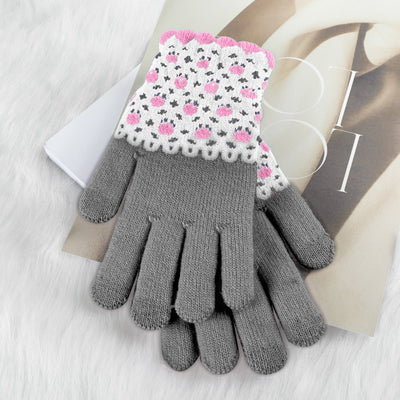 Guantes Tejidos de Invierno con Contraste de Colores y Forro Polar para Mujer - Image 14