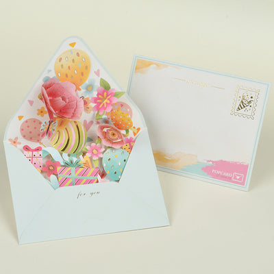 Tarjeta de Felicitación 3D Flor Central con Sobre - Image 7