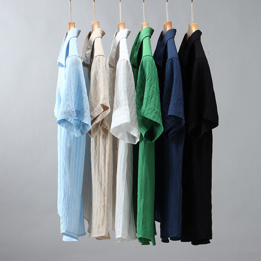 Camisa Protección Solar Hombre Algodón Transpirable Suelta - Image 2