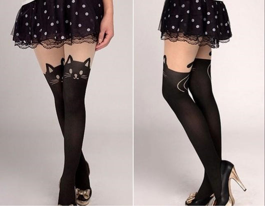Medias Largas Estilo Harajuku con Diseño de Gato Kawaii - Image 8
