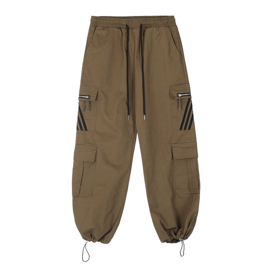 Pantalones Cargo Sueltos Multi-bolsillos Three Bars para Hombre - Image 2