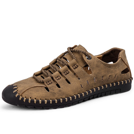Zapatos Casuales de Cuero con Suela Suave para Exterior
