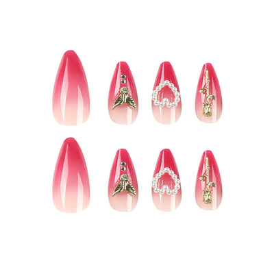 Uñas Postizas Efecto Perla Rosa Degradado 3D - Image 5