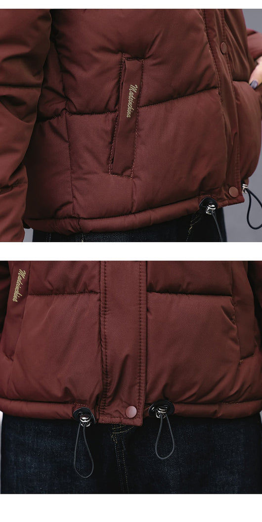 Chaqueta Corta Acolchada con Cuello Alto para Mujer - Invierno - Image 7