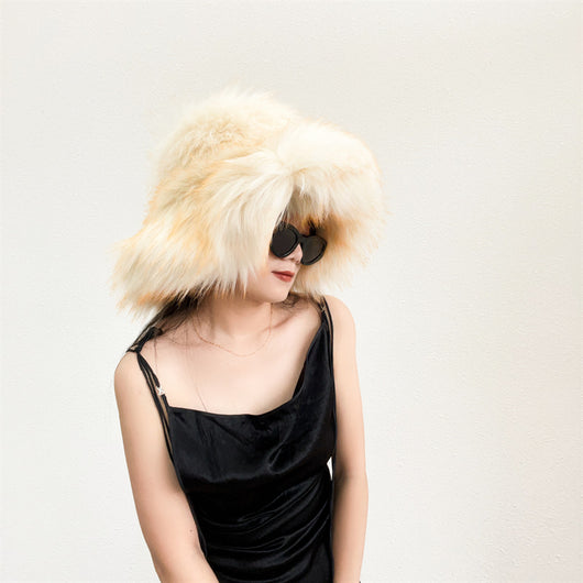 Gorro Punk de Piel de Mapache Grueso - Abrigo Ecológico para Otoño e Invierno - Image 54