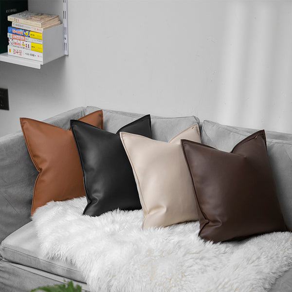 Almohada de Apoyo Lumbar Estilo Nórdico en Cuero Genuino