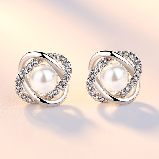 Aretes de Perla Concha con Giro Elegante - Image 4