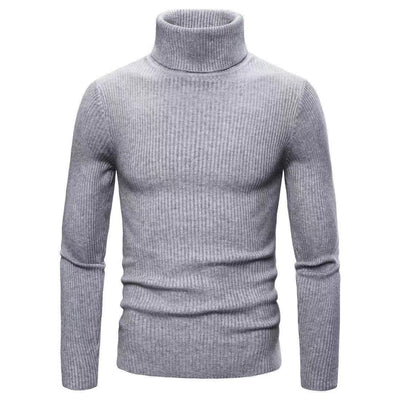 Suéter Cuello Alto Slim Fit en Colores Sólidos para Hombre - Image 10