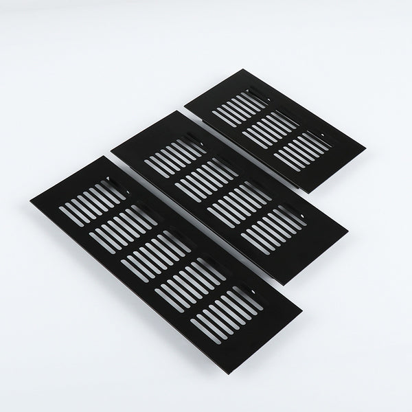 Rejilla de Ventilación Rectangular de Aluminio Transpirable Negro