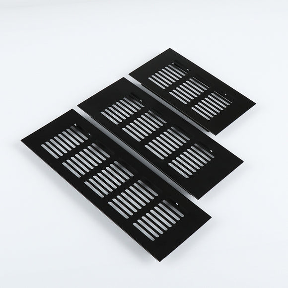Rejilla de Ventilación Rectangular de Aluminio Transpirable Negro