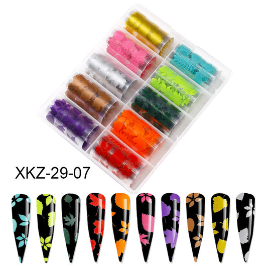 Láminas de Transferencia para Uñas con Diseños de Estrellas y Mariposas Láser - Image 36