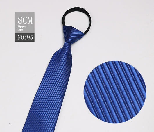 Corbata Negra Rayada Azul con Cierre Rápido - Corbata Ejecutiva Lazy Zip - Image 96