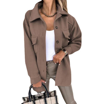 Chaqueta de Lana para Mujer con Solapa y Cierre de Cordones - Image 7