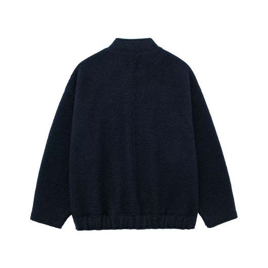 Camisa de Cuero Minimalista Otoñal con Cuello Alzado y Cierre de Cremallera - Image 15