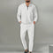 Men's Waffle Texture Long Pants Suit with Zipper