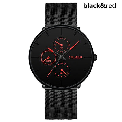 Reloj de Hombre Elegante con Correa de Malla Metálica y Tres Esferas - Image 4