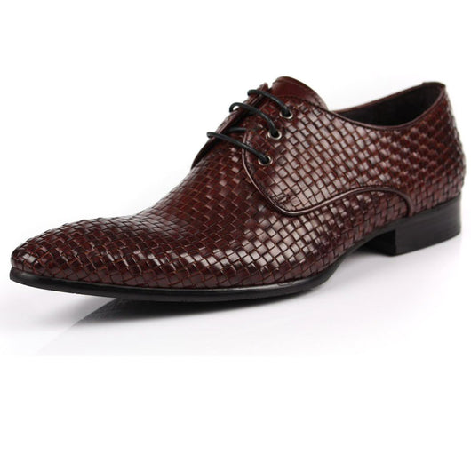 Zapatos Formales de Cuero Tejido Transpirables con Punta Afilada - Image 14
