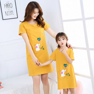 Pijama Vestido Princesa de Algodón para Niña y Mamá - Manga Corta Fresco - Image 8