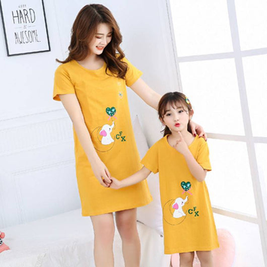 Pijama Vestido Princesa de Algodón para Niña y Mamá - Manga Corta Fresco - Image 8