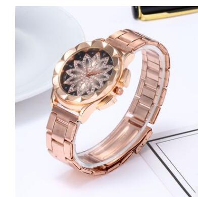 Reloj de Mujer Cuarzo con Malla Metálica y Diseño Floral Elegante - Image 4