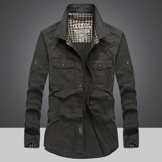 Camisa Manga Larga Algodón Hombre - Colección Primavera Otoño