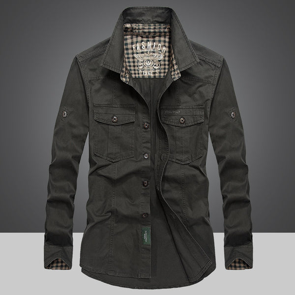 Camisa Manga Larga Algodón Hombre - Colección Primavera Otoño
