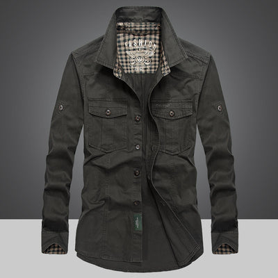 Camisa Manga Larga Algodón Hombre - Colección Primavera Otoño