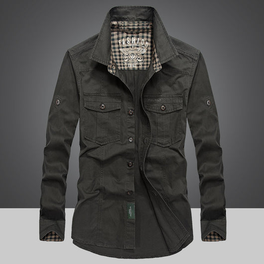 Camisa Manga Larga Algodón Hombre - Colección Primavera Otoño