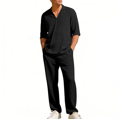 Traje Ejecutivo de Manga Corta con Solapa y Pantalón - Image 7