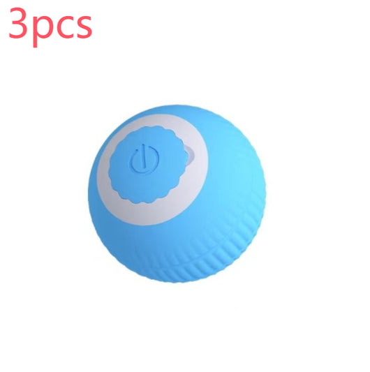 Pink gravity rolling cat teasing ball with a power button, designed to entertain and engage cats. - Image 15