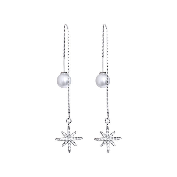 Aretes Estrella Octagonal con Circones Brillantes - Image 5