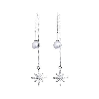 Aretes Estrella Octagonal con Circones Brillantes - Image 5