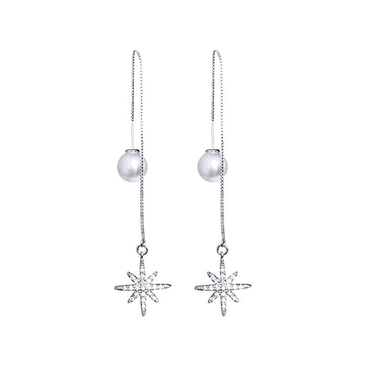 Aretes Estrella Octagonal con Circones Brillantes - Image 5