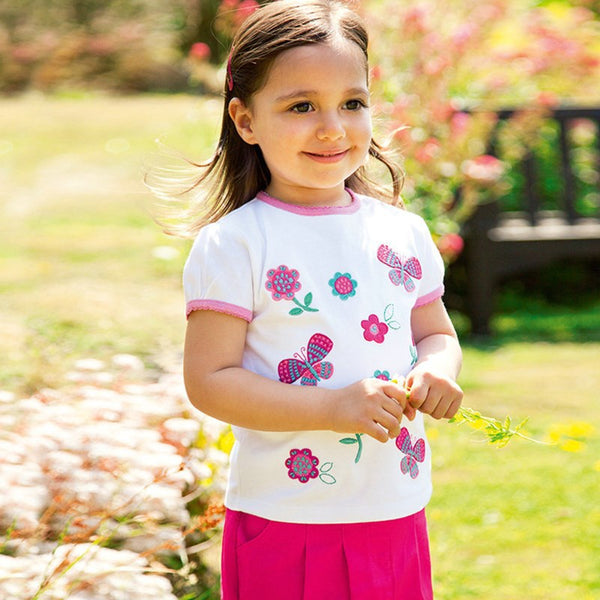 Playera Infantil de Manga Corta para Niña - Comodidad de Verano