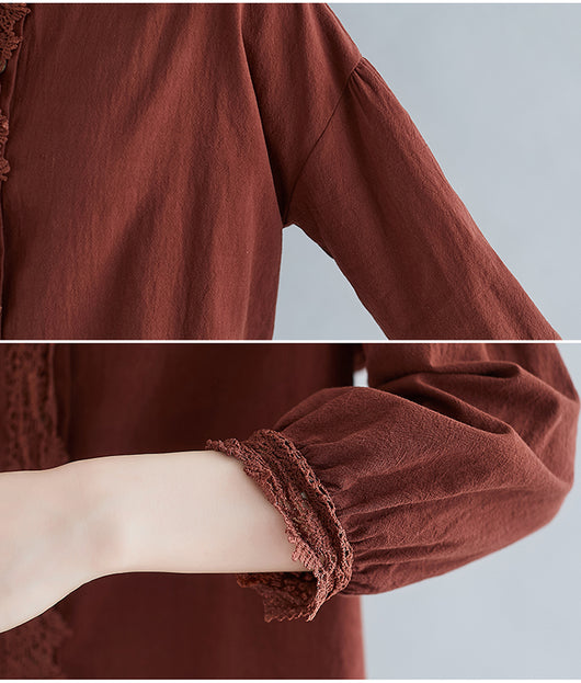 Blusa Larga de Algodón y Lino para Mujer - Corte Slim Elegante - Image 6