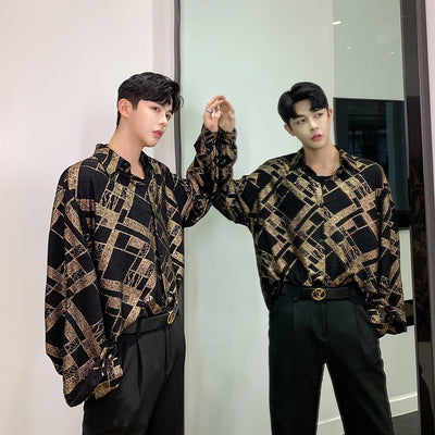Camisa Manga Larga Dorada 3D para Hombre - Diseño Moderno y Elegante - Image 4