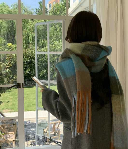 Bufanda Cuadros Mohair a Rayas para Mujer - Image 23