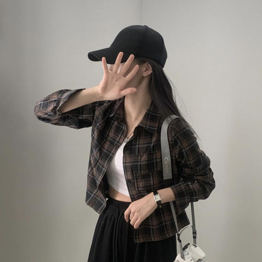 Camisa Cuadrille Oversized de Manga Corta - Image 28