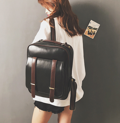 Bolso de Hombro Vintage Británico de Cuero Suave - Estilo Universitario Gran Capacidad - Image 7