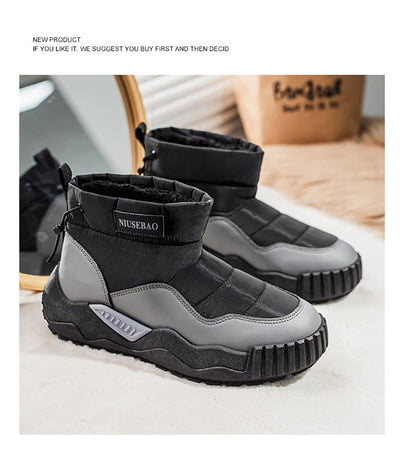 Botas Casuales de Algodón Cálidas para Hombre - Botines Estilo Mid-Top - Image 16