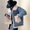Chaqueta de Polar Grueso Liso con Corte Recto