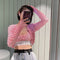 Cardigan Plisado Irregular Ajustado de Manga Larga