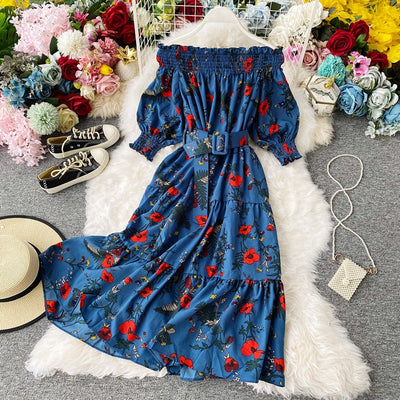 Vestido Estampado con Cuello y Mangas Farol Ajustable - Image 4