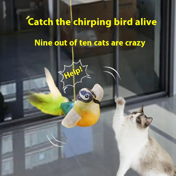 Juguete Interactivo para Gatos con Pájaro Cantante y Movimiento
