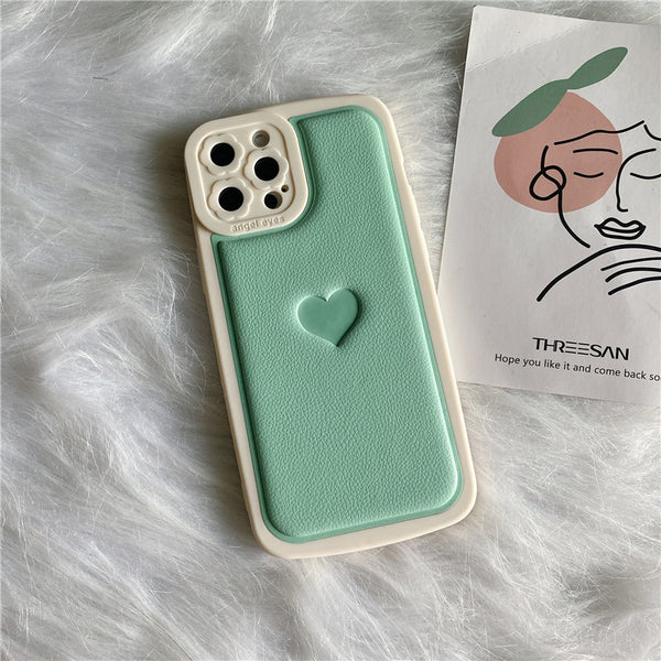 Funda para Celular de Cuero Sintético con Relieve Love